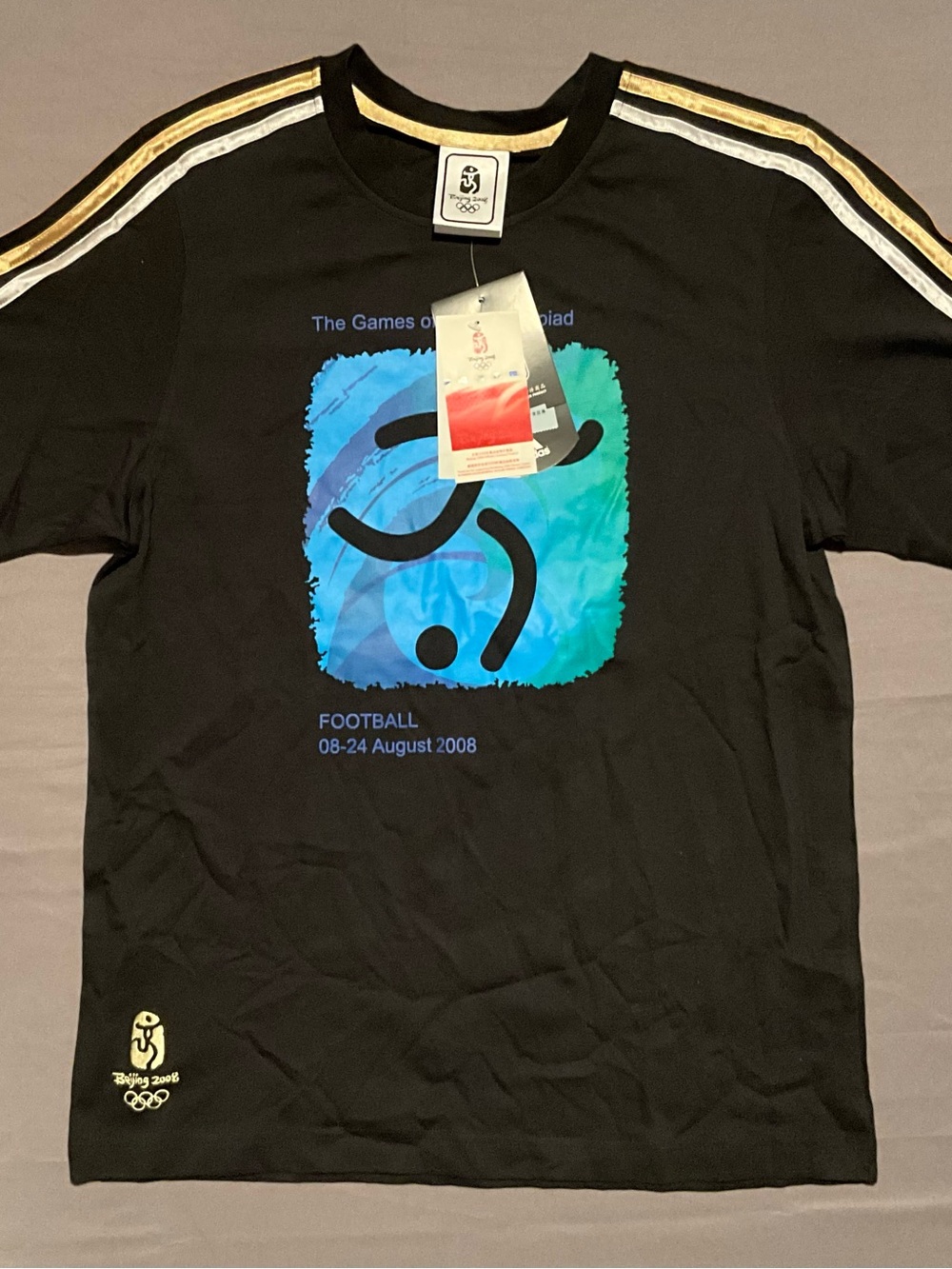 Adidas 2008 Beijing Olympics T-Shirt Mens Medium Football - NWT